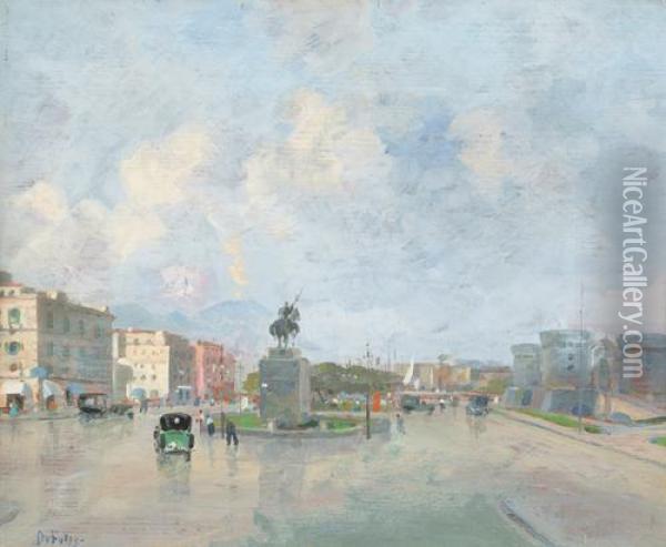 Piazza Municipio A Napoli Oil Painting - Filippo De Falco