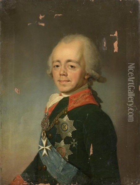 Portrait En Buste De Paul Ier, Empereur De Toutes Les Russies Oil Painting - Stepan Semenovic Scukin