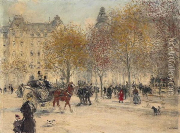 Autumn In Paris Oil Painting - Jean Francois Raffaelli