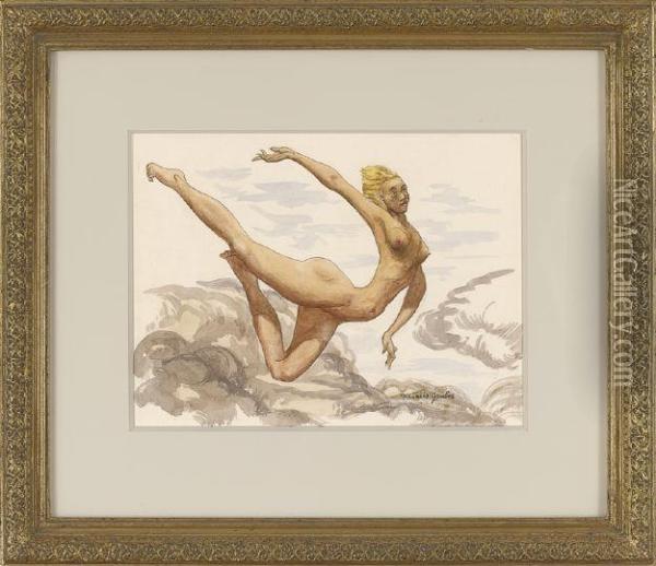 Leaping Nude Oil Painting - Francis Gruber