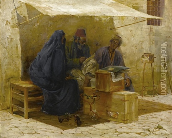 The Scribe Oil Painting - Max Friedrich Rabes