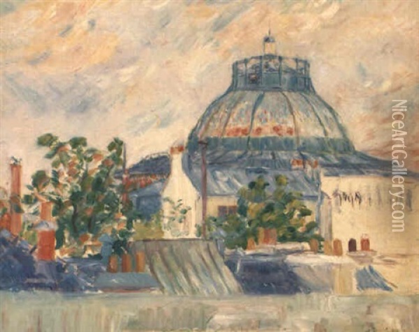 Le Dome Des Arenes De La Rue Pergolese, Soleil Couchant Oil Painting - Berthe Morisot