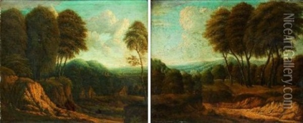 Paysages (pair) Oil Painting - Cornelis Huysmans