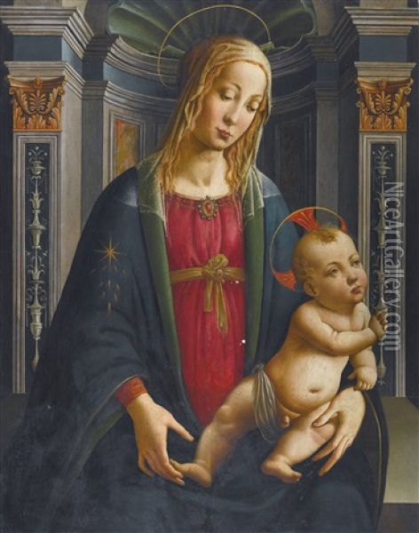 Madonna And Child Oil Painting - Agnolo di Domenico del Mazziere