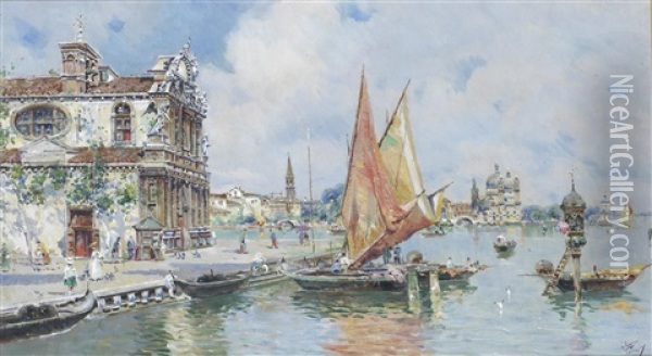 Venice Oil Painting - Antonio Maria de Reyna Manescau