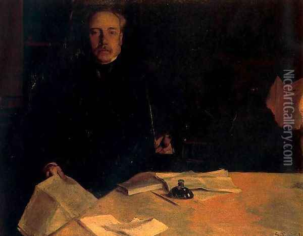 Retrato de Alberto Llanas Oil Painting - Santiago Rusinol i Prats