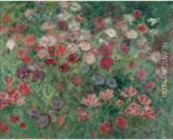 Grande Jette De Fleurs Oil Painting - Georges dEspagnat