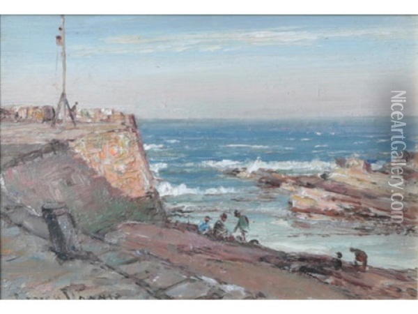 On Dunbar Harbour Oil Painting - Patrick Downie