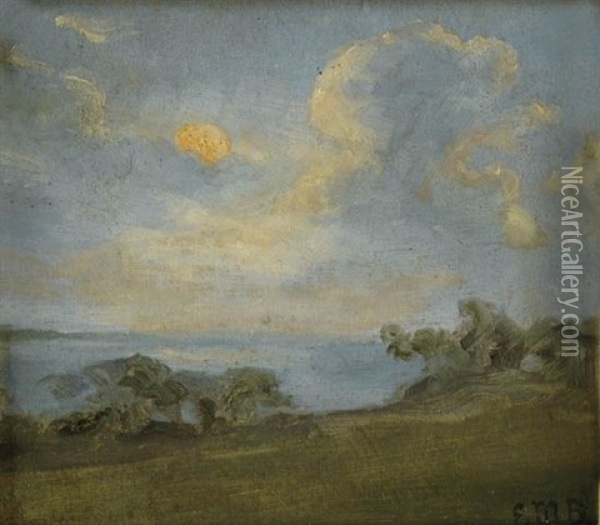Untitled (landscape And Cloud Study) Oil Painting - Edward Bannister