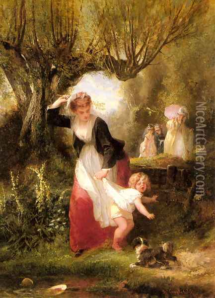 The Spanking Oil Painting - Francois Claudius Compte-Calix