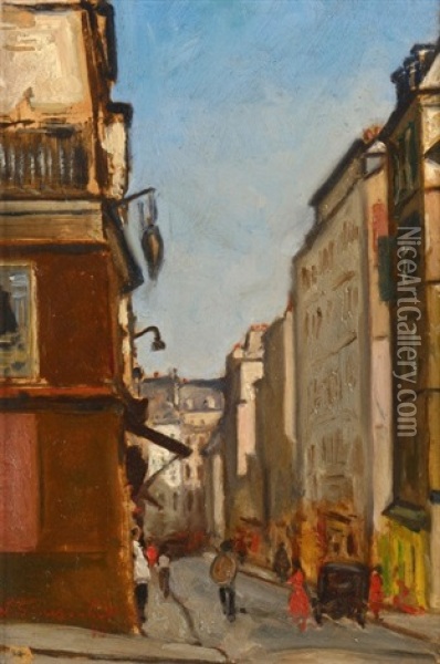 Rue Des Trois Freres A Paris Oil Painting - Nicolas Sinezouboff