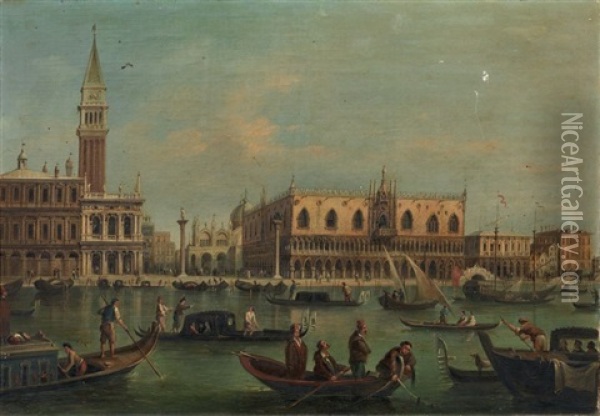 Venezia: Il Palazzo Ducale E Piazza San Marco Oil Painting - Giuseppe Chitto-Barucchi