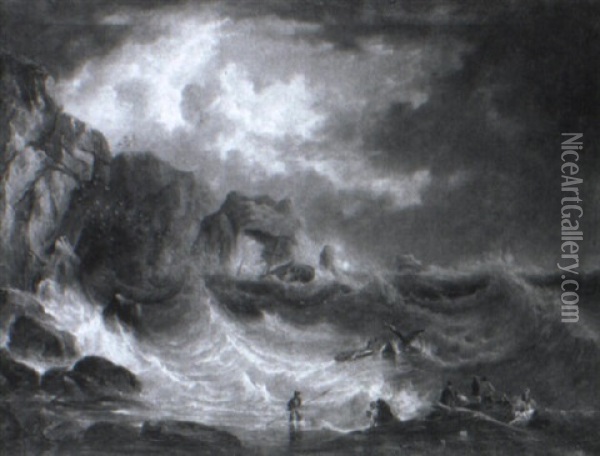 Stormy Seas Oil Painting - John Wilson Carmichael