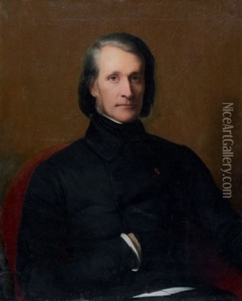 Portrait De Frans Liszt (1811 - 1886) Oil Painting - Henri Scheffer