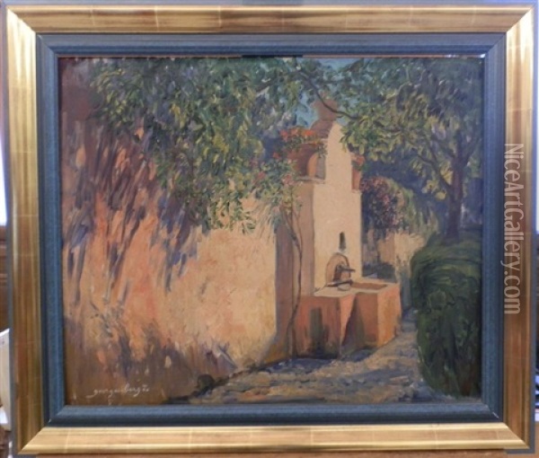 La Fontaine Oil Painting - Georges Berges