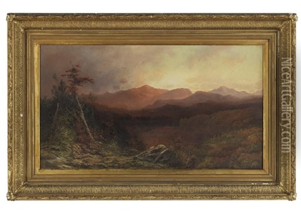 Sunset Over The Adirondacks Oil Painting - Charles H. Chapin