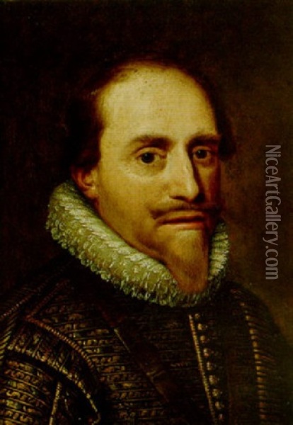 A Portrait Of Maurits, Prince Of Orange Oil Painting - Michiel Janszoon van Mierevelt