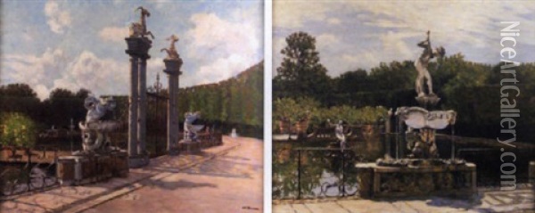 Florence: L'isolotto, Les Jardins Boboli Oil Painting - Joseph Felix Bouchor