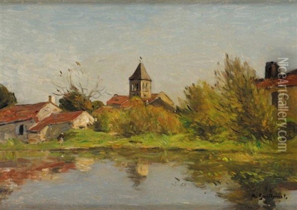 Vue De Village Oil Painting - Jean Baptiste Antoine Guillemet