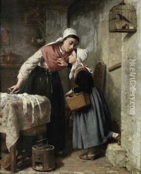 The Errand Oil Painting - Pierre Jean Edmond Castan