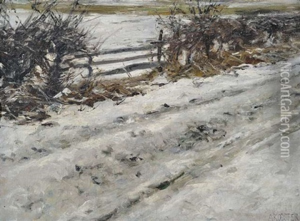 Weg Im Winter, Klausen Oil Painting - Alexander Max Koester