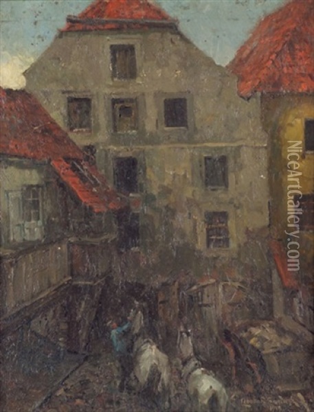 Im Krogelhof In Berlin Oil Painting - Leonhard Sandrock