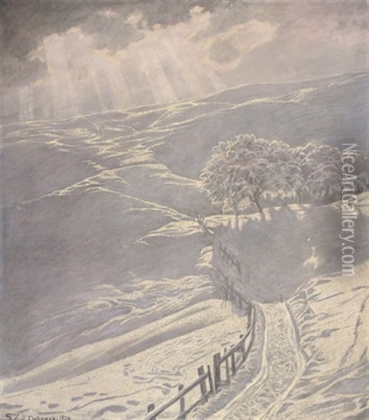 After The Snow Oil Painting - Sixtus Z. von Dzbanski