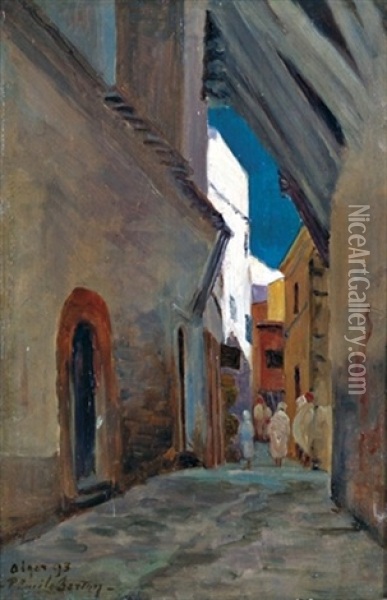 Scene De Rue A Alger Oil Painting - Paul Berthon