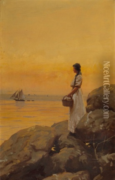 Gazing Out To Sea Oil Painting - Gilbert Gaul