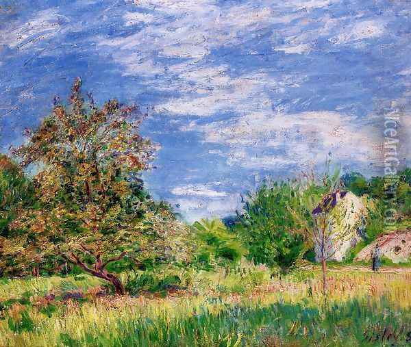 Orchard in Spring I Oil Painting - Alfred Sisley