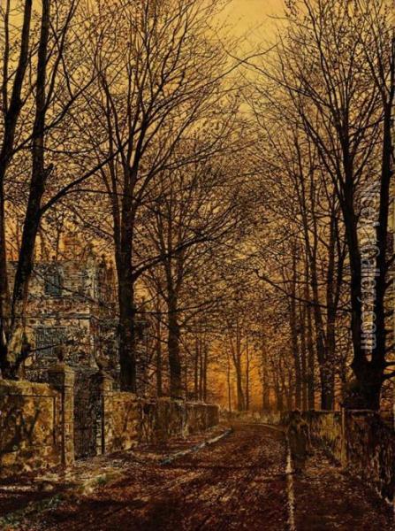 In The Golden Olden Time Oil Painting - John Atkinson Grimshaw