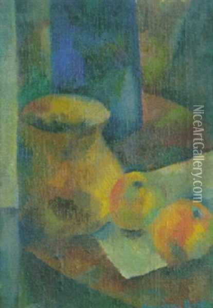 Stilleben Mit Apfeln Und Krug Oil Painting - Amade (Ernst Amadeus) Barth