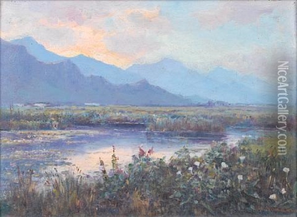 Brandvlei, Near Worcester Oil Painting - Pieter Hugo Naude
