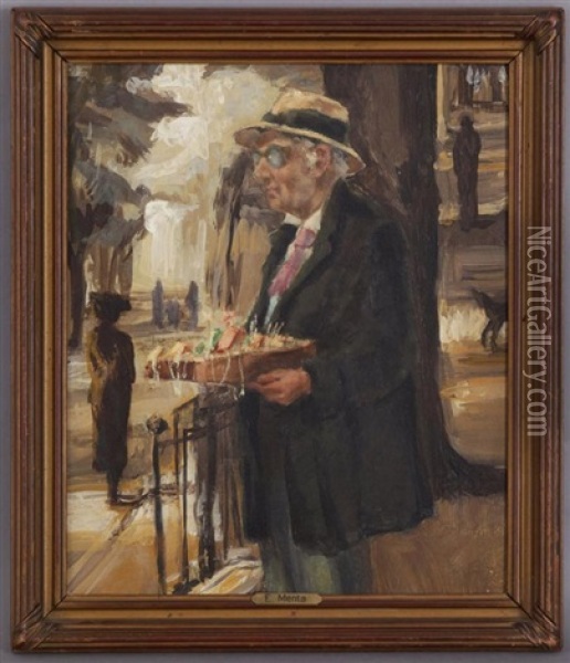 Le Vendeur De Rue Oil Painting - Edouard (John) Menta