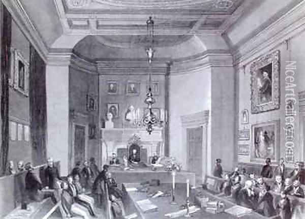 View of the Interior of Somerset House, Showing a Meeting of the Royal Antiquarian Society Oil Painting - Frederick William Fairholt