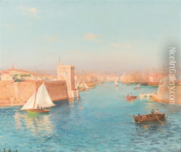 Entree Du Port De Marseille Oil Painting - Francois Nardi