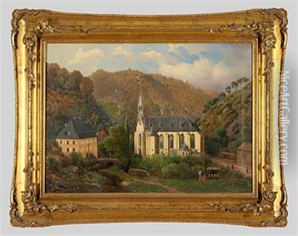 Bienenstocke Vor Gotischer Kapelle Oil Painting - Wilhelm Zobus