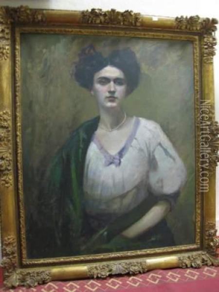 Elegante Au Collier Oil Painting - Gaboreti