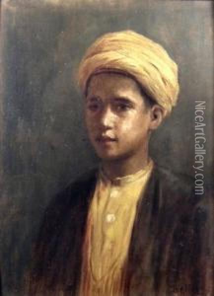 Half Length Portrait Of An Indian Boy Oil Painting - Walter Charles Horsley