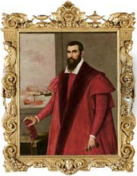 Ritratto Di Un Procuratore Di San Marco Oil Painting - Domenico Tintoretto