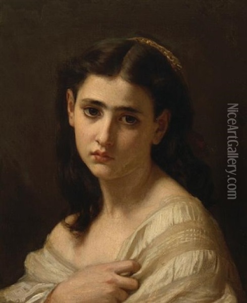 Thoughts Far Away Oil Painting - Hugues Merle