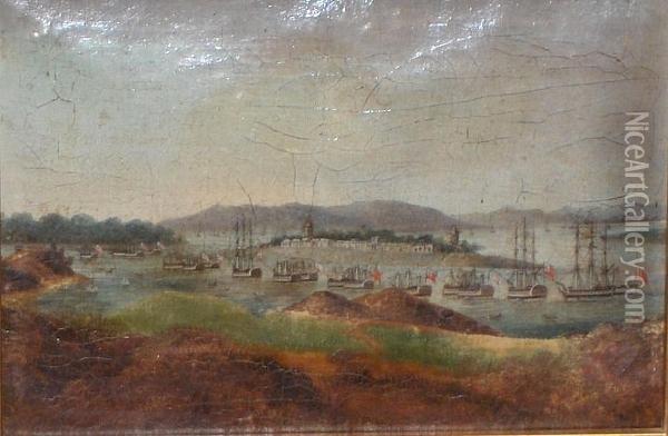 Canton Harbour Oil Painting - Henry, Lieutenant Chamberlain