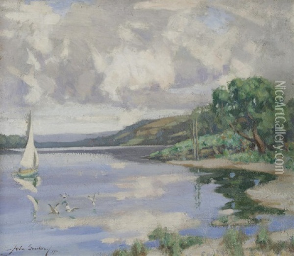 Sailing On A Loch Oil Painting - John Smellie