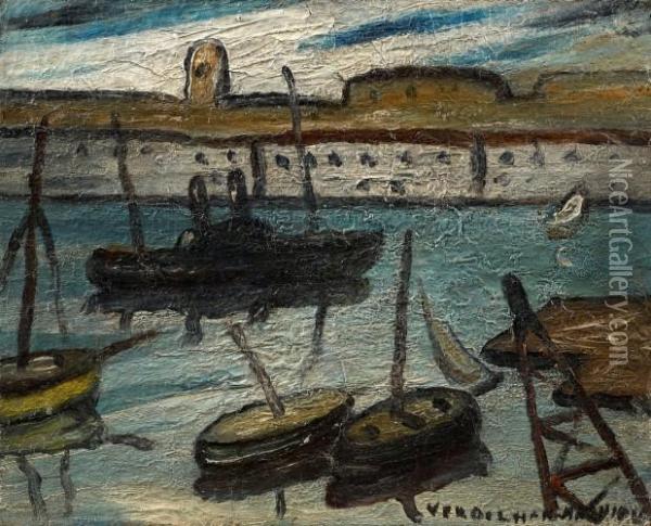 Le Port De Marseille Oil Painting - Louis-Mathieu Verdilhan