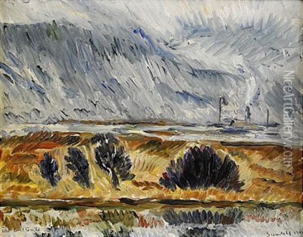 Landskap Vid Gota Alv Oil Painting - Goesta (Adrian G. Fabian) Sandels