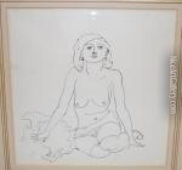 Seated Nude Oil Painting - Walt Kuhn