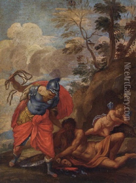 Apollo Directing Time To Destroy Wealth Oil Painting - Paolo de Matteis