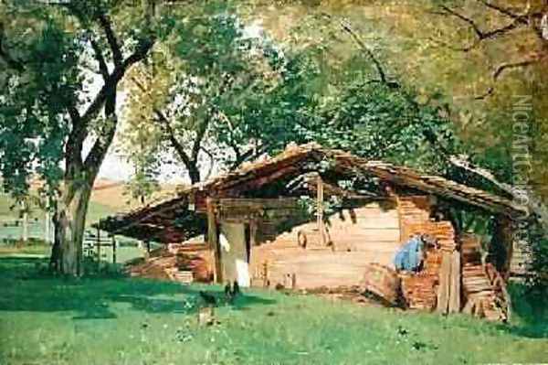 A Hut at Chiemsee 1872 Oil Painting - Ascan Lutteroth