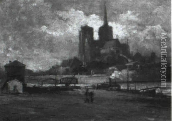 Notre Dame Oil Painting - Edmund Aubrey Hunt