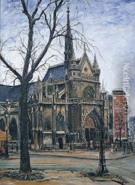 Eglise A Paris Oil Painting - Pierre Farge
